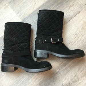 Aquatalia designer leather moto boots